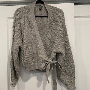 H&M Grey Wrap Sweater